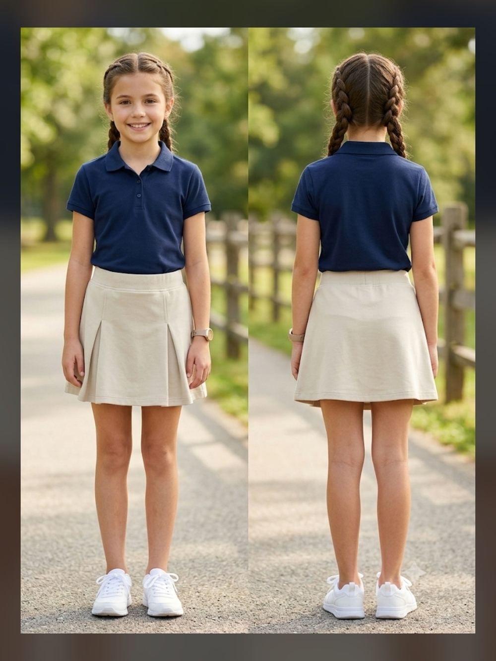 Wonder Nation Pleated Athletic School Uniform Tan Skort-Girls Sz 8